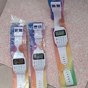 White Calculator Watch